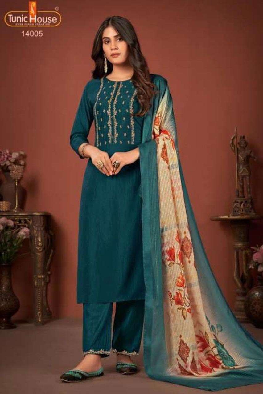 HASEENA BY TUNIC HOUSE 14001 TO 14005 SERIES WHOLESALE SILK ...