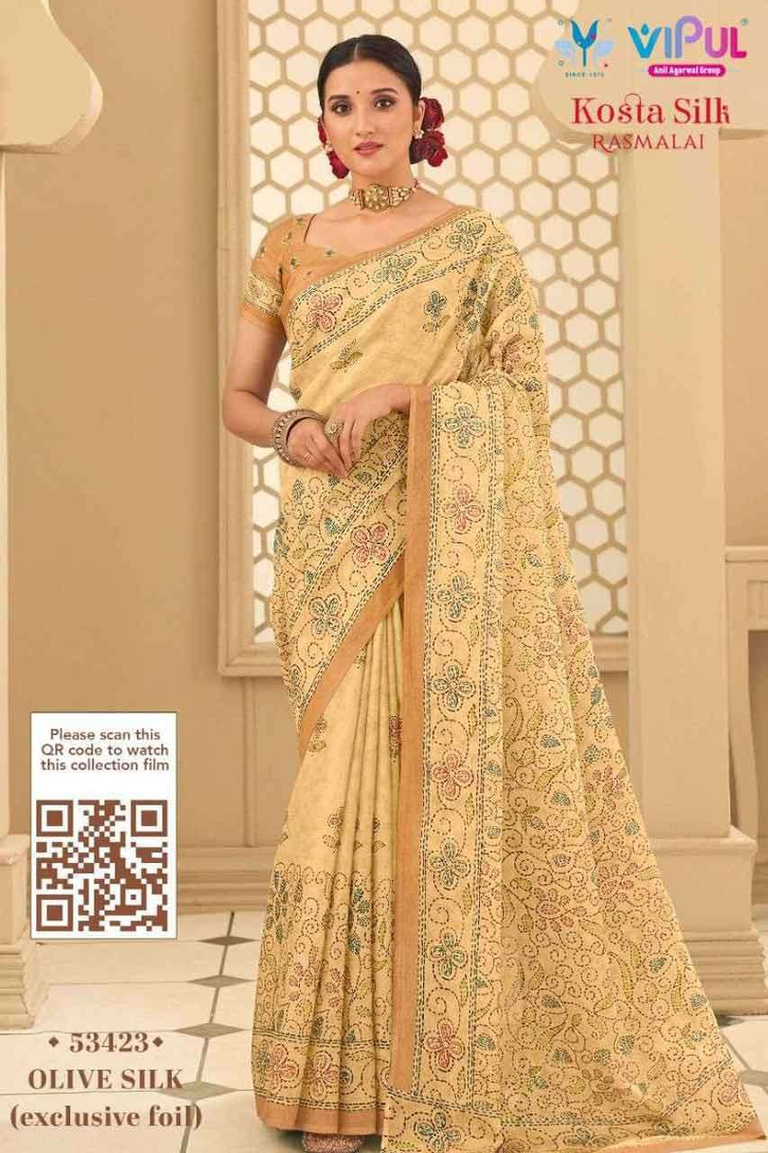 KOSTA SILK BY VIPUL FASHIONS 53406 TO 53423 SERIES WHOLESALE...