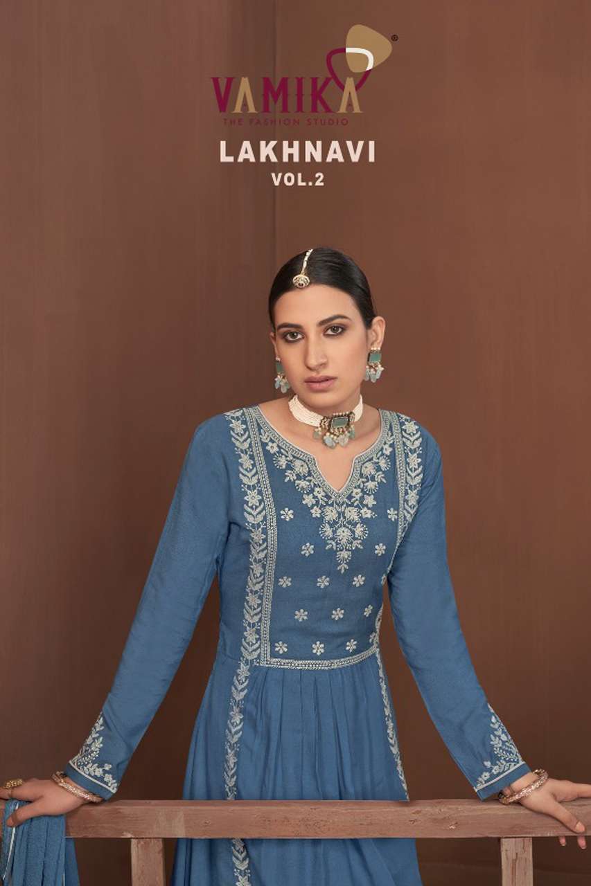LAKHNAWI VOL-2 BY VAMIKA 1007 TO 1012 SERIES WHOLESALE RAYON...