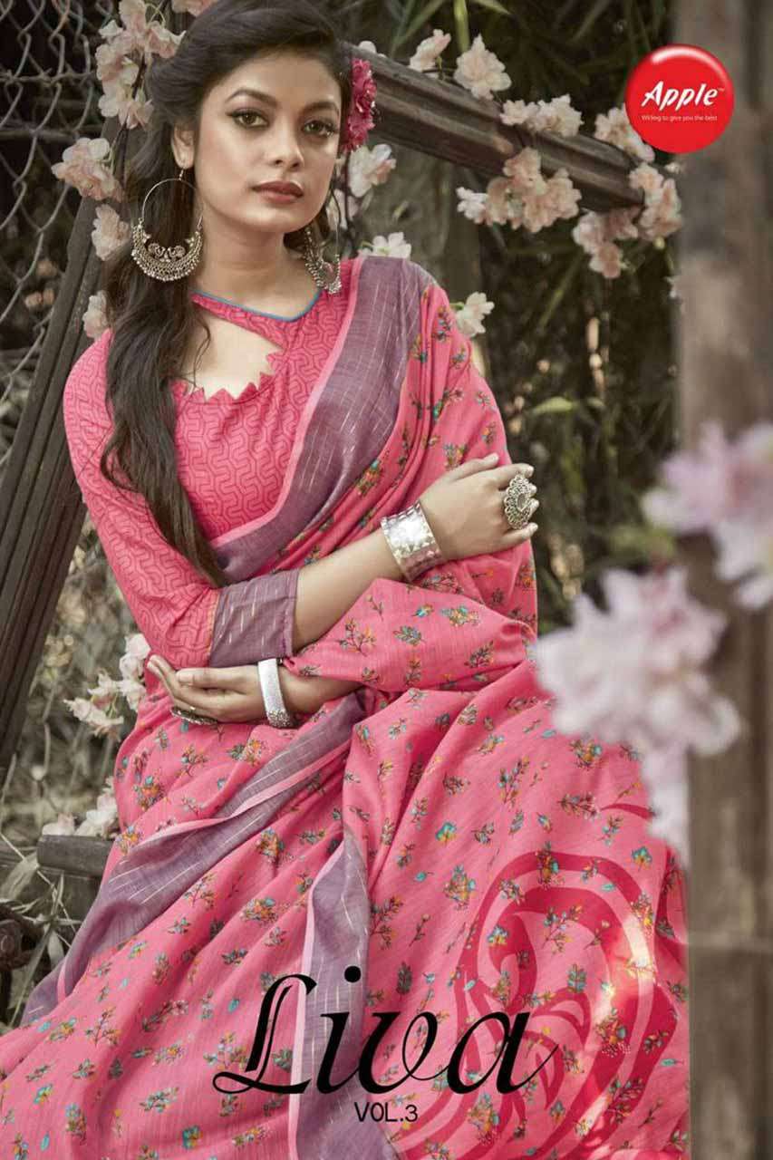 LIVA VOL-3  BY APPLE SAREES 301 TO 308 SERIES WHOLESALE LINE...