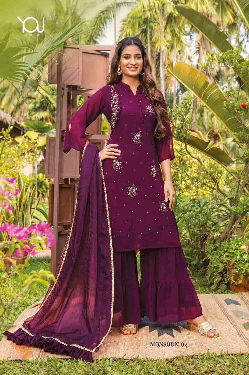 MONSOON BY YOU 1 TO 4 SERIES WHOLESALE GEORGETTE FULL STITCH...