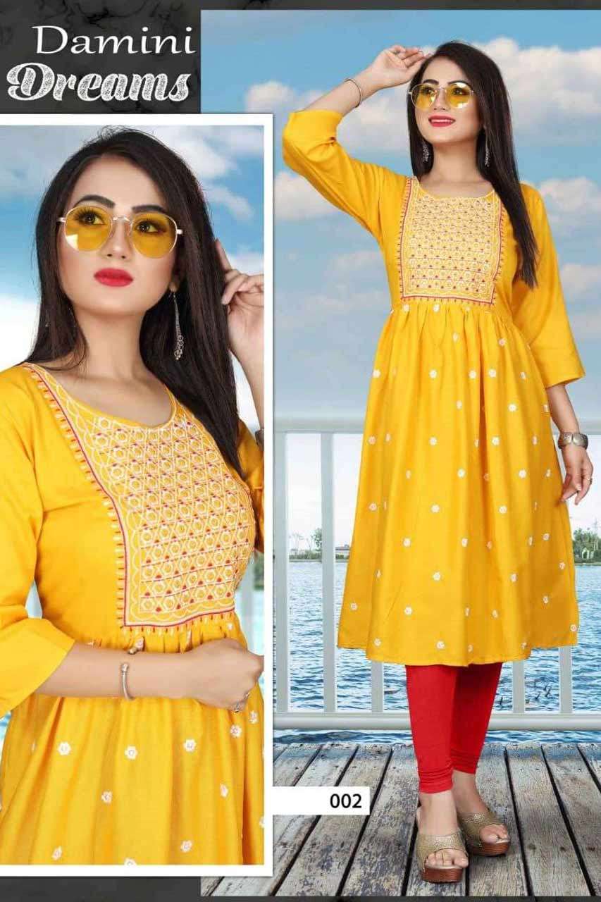 DAMINI BY AAGYA 1 TO 10 SERIES WHOLESALE RAYON FULL STITCHED...