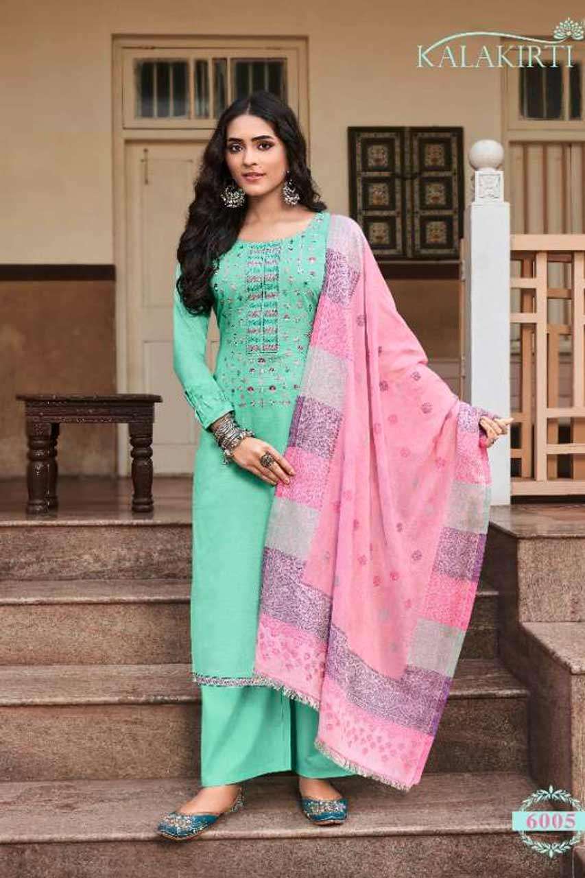SAFAR BY KALAKIRTI 6001 TO 6006 SERIES WHOLESALE CAMBRIC UNS...