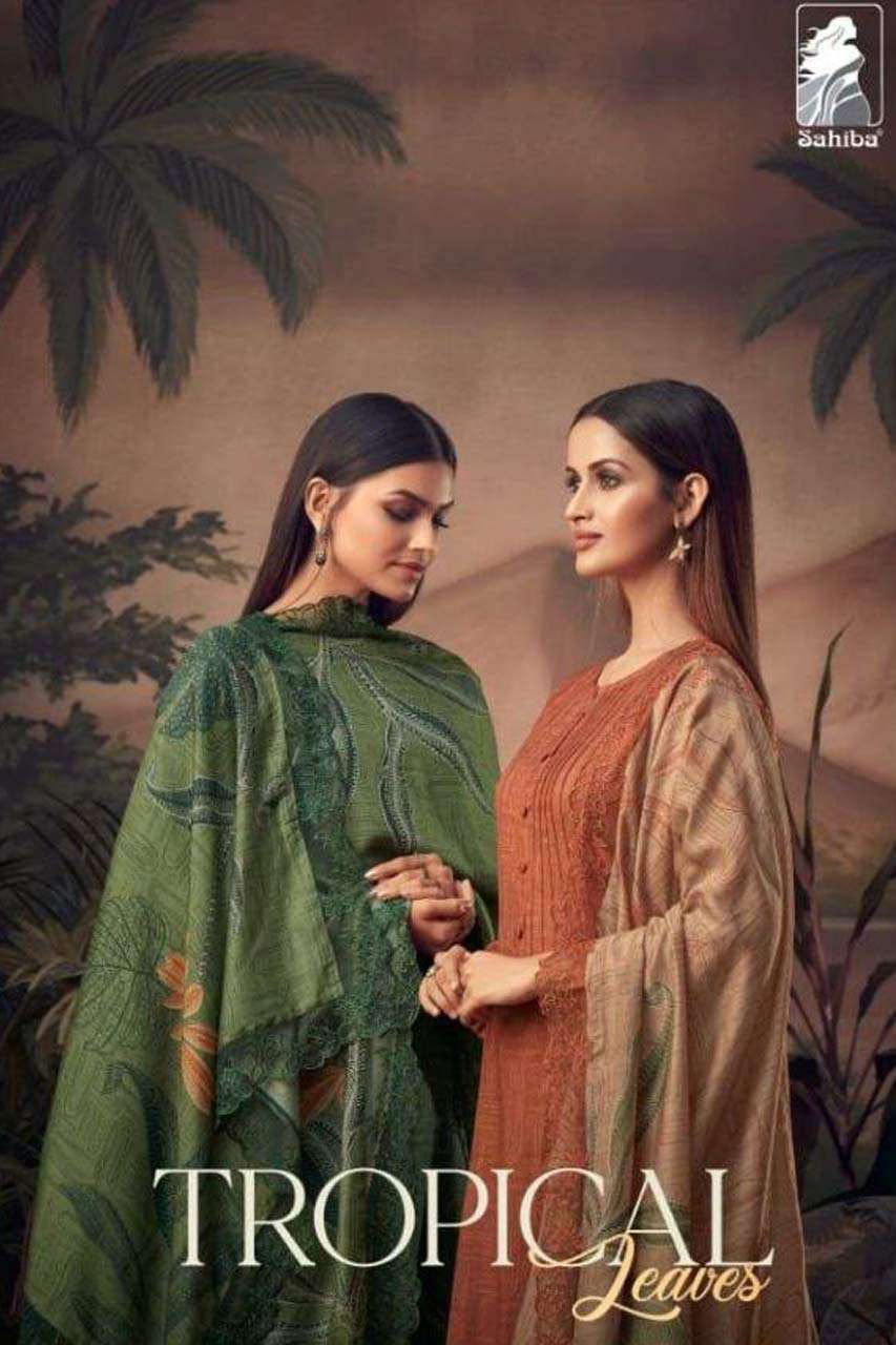 TROPICAL LEAVES BY SAHIBA 1305 TO 1356 SERIES WHOLESALE SILK...