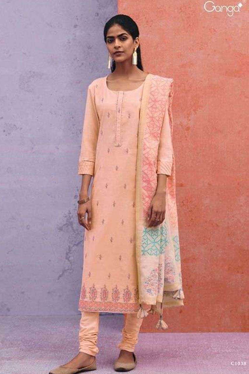 COLOURS BY GANGA FASHIONS 1038 TO 1044 SERIES WHOLESALE COTT...