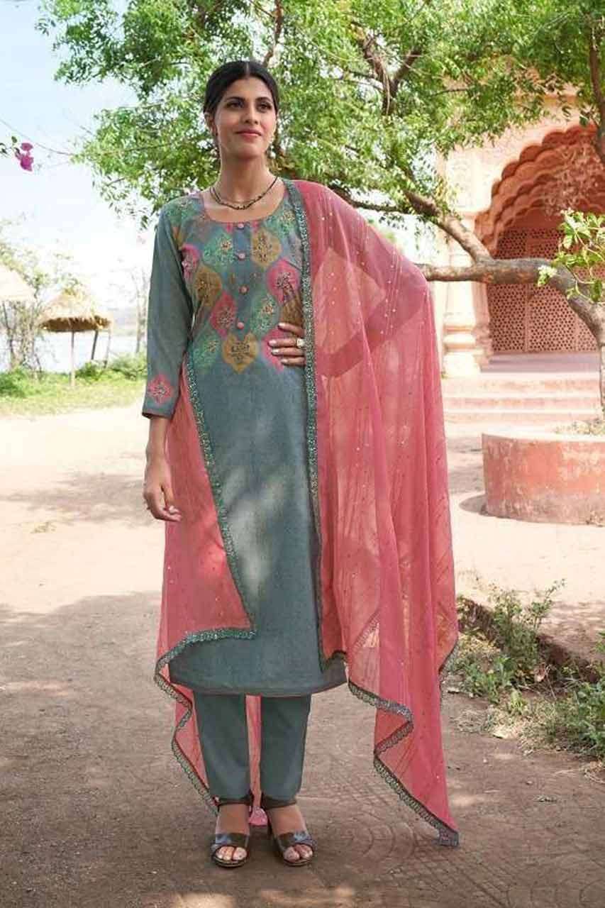GULZAR BY FOUR DOTS 931 TO 94 SERIES WHOLESALE MASLIN SEMI S...