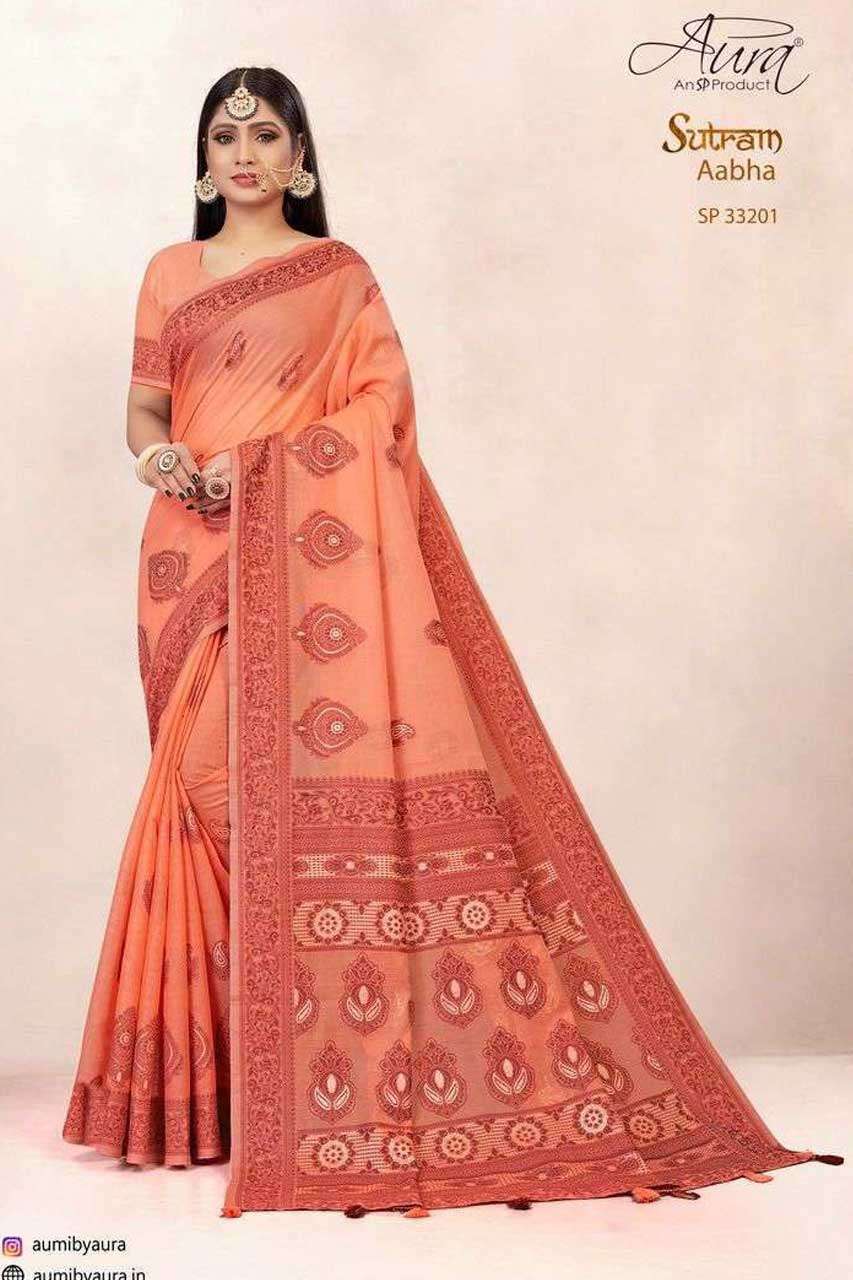 SUTRAM AABHA BY AURA SAREES 33201 TO 33206 SERIES WHOLESALE ...