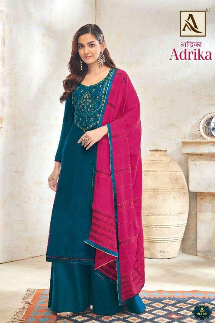 ADRIKA BY ALOK SUIT 953001 TO 953008 SERIES WHOLESALE COTTON...