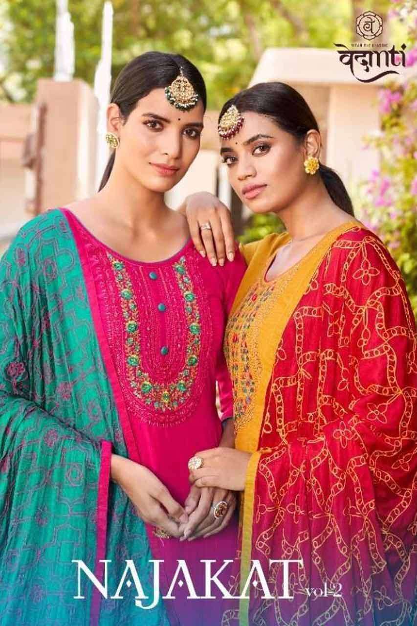 NAJAKAT VOL-02 BY VEDANTI 201 TO 204 SERIES WHOLESALE SILK S...