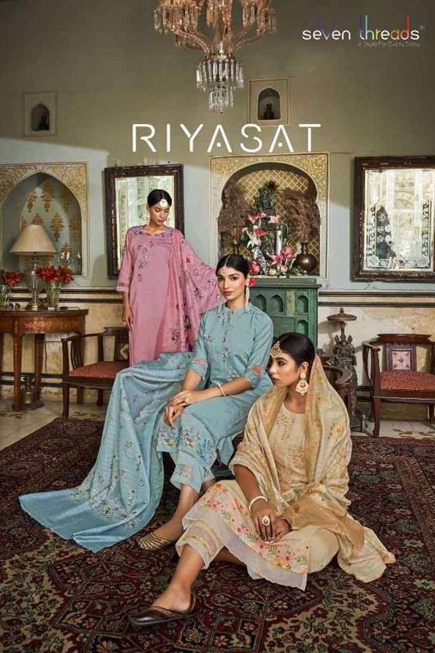 RIYASAT BY SEVEN THREADS 1001 TO 1007 SERIES WHOLESALE RAYON...