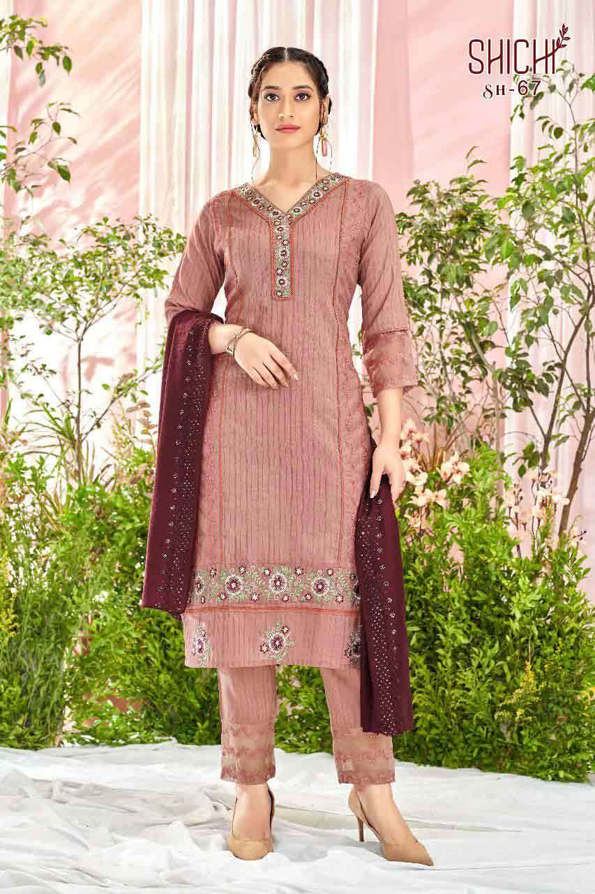 SAANJH BY SHICHI 67 TO 72 SERIES WHOLESALE RAYON FULL STITCH...