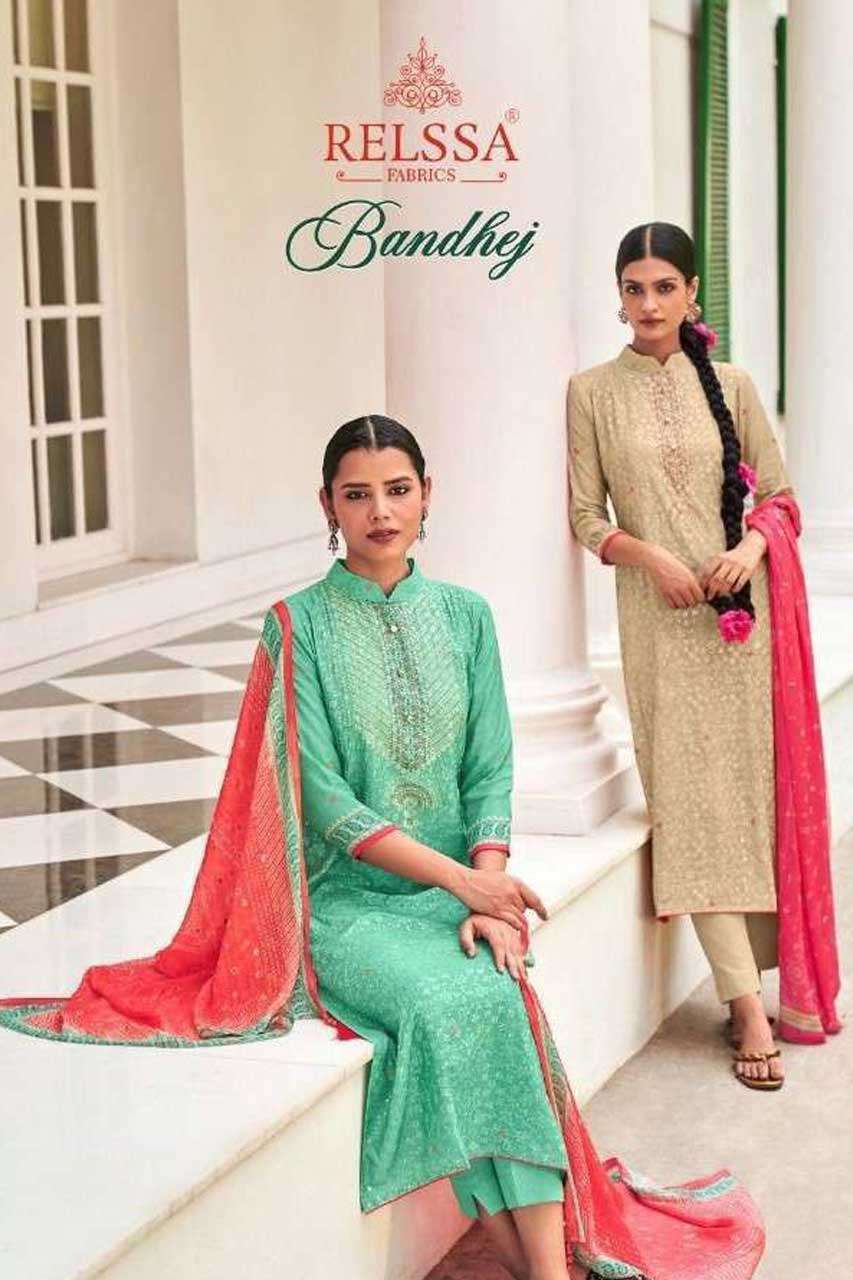BANDHEJ BY RELSSA FABRICS 78001 TO 78006 SERIES WHOLESALE CH...
