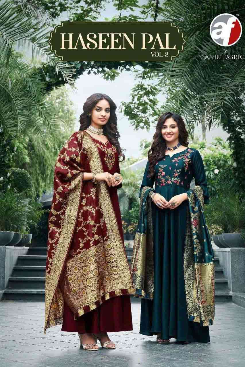 HASEEN PAL VOL-08 BY AF 2561 TO 2566 SERIES WHOLESALE SILK F...