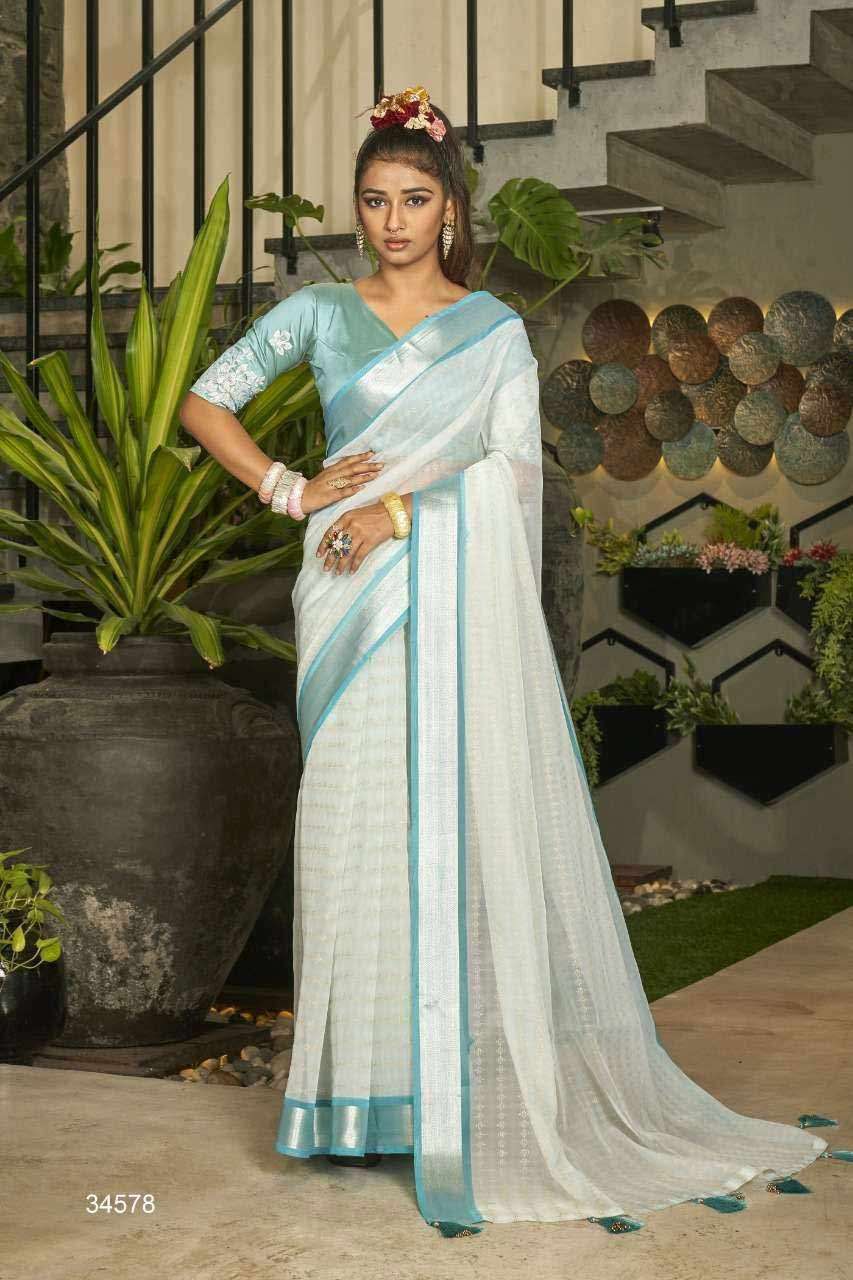 ICONIC BY TRIVENI 34571 TO 34578 SERIES WHOLESALE ORGANZA SE...