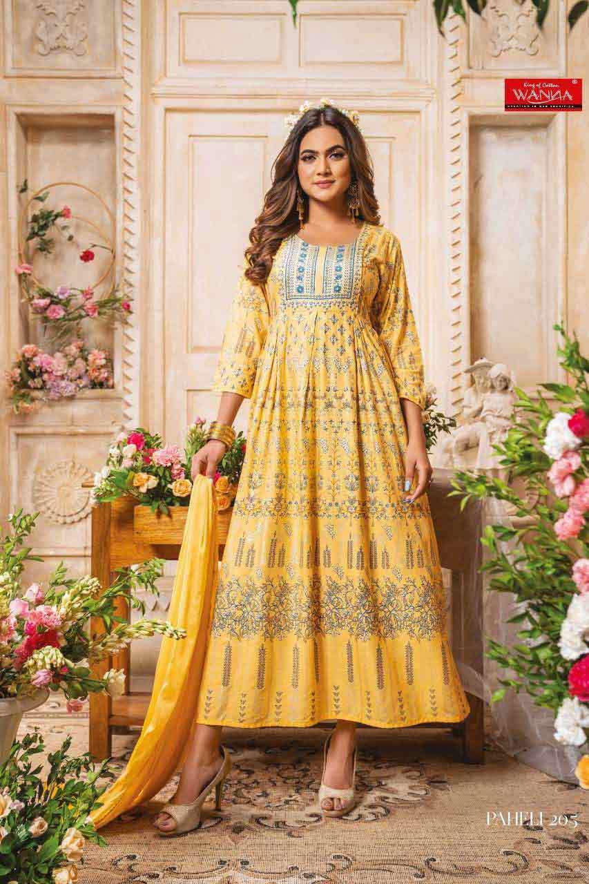 PAHELI VOL-2 BY WANNA 201 TO 207 SERIES WHOLESALE RAYON FULL...