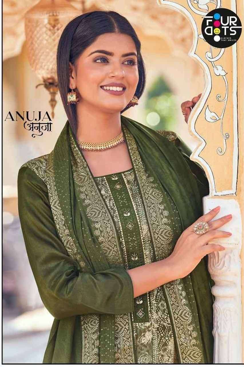ANUJA BY FOUR DOTS 1111 TO 1114 SERIES WHOLESALE JACQUARD SE...