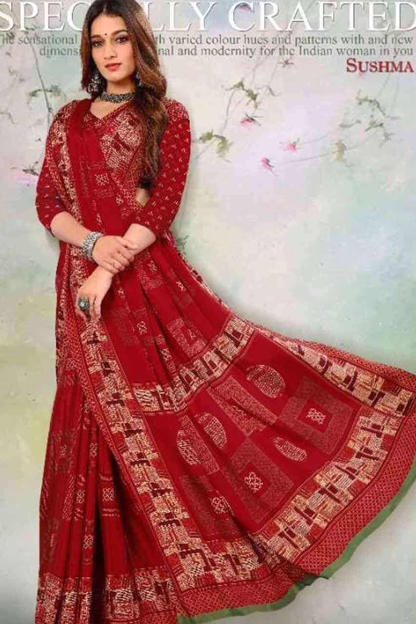 PRISTINE BY SUSHMA 64001-A TO 64006-B SERIES WHOLESALE CREPE...